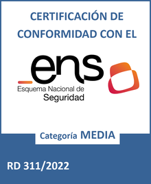 Sello de certificación de conformidad con el Esquema Nacional de Seguridad, categoría media